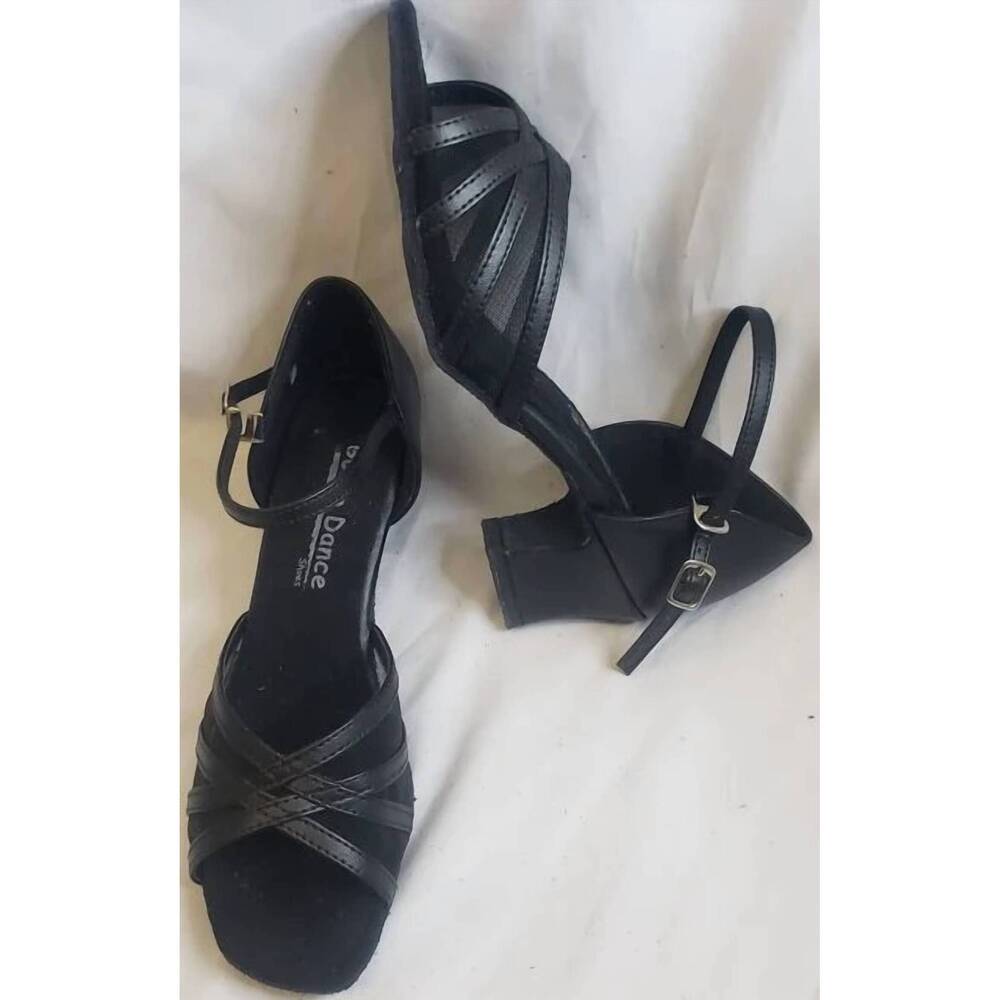 NEW GO GO DANCE women's petrona 1.8" thick heel latin sandal in black